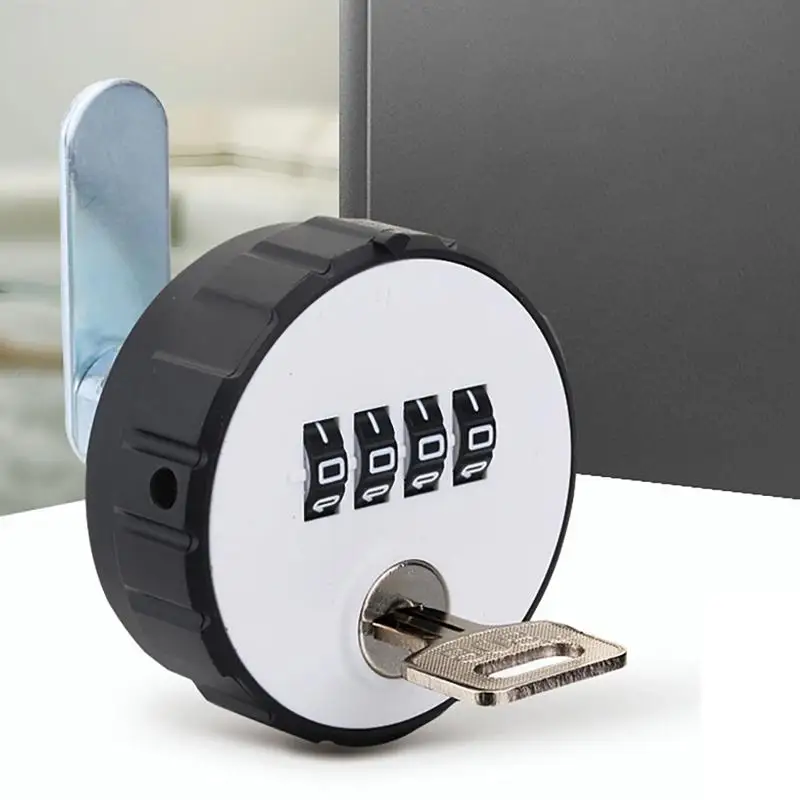Hardware Drawer Door Anti-theft With Key Drawer Lock Combination Cabinet Cam Lock 4 Digital Round Padlock