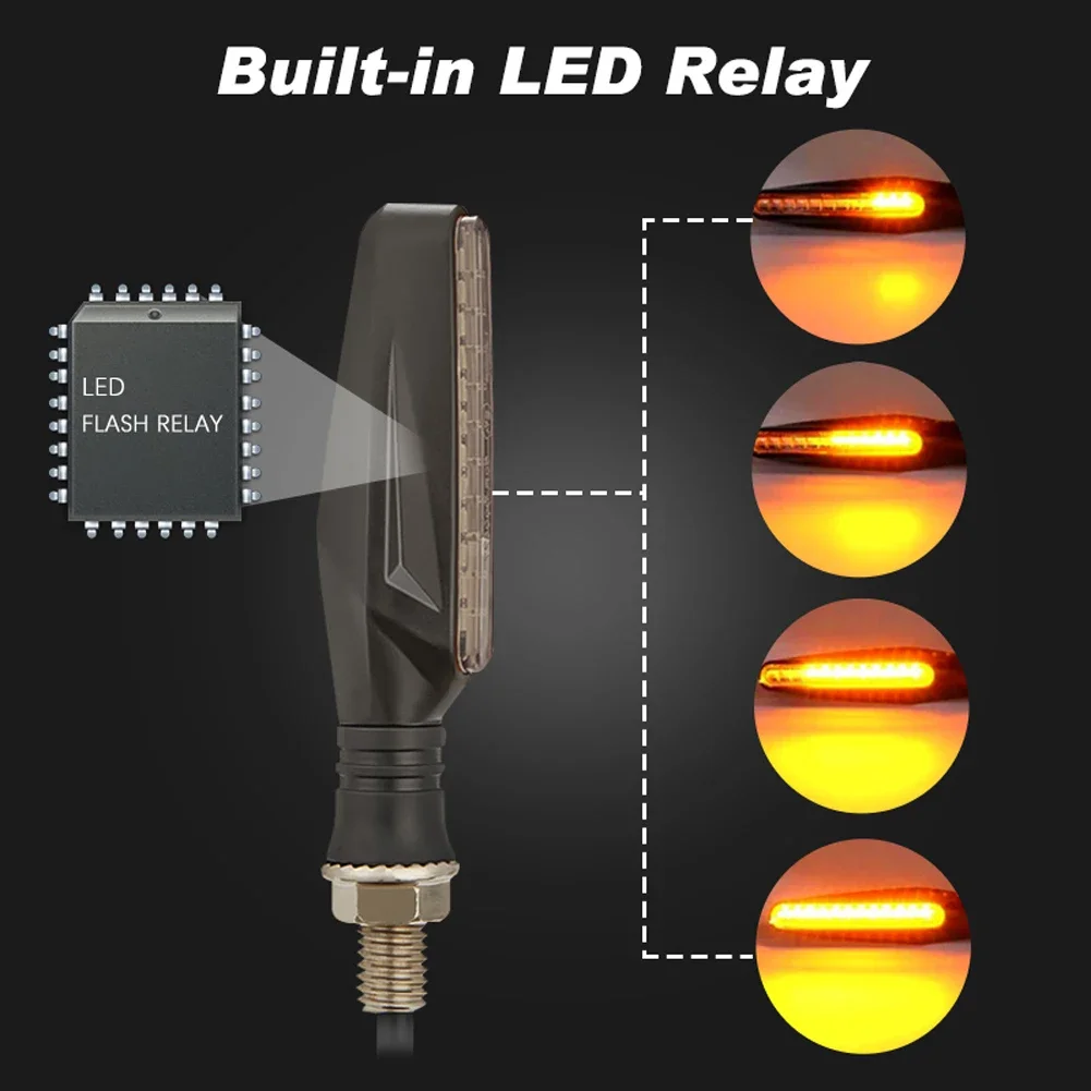 دراجة نارية LED بدوره إشارات ضوء العالمي للدراجات النارية الجانب تحول مؤشرات النهار تشغيل أضواء للدراجات النارية دراجات الشاطئ