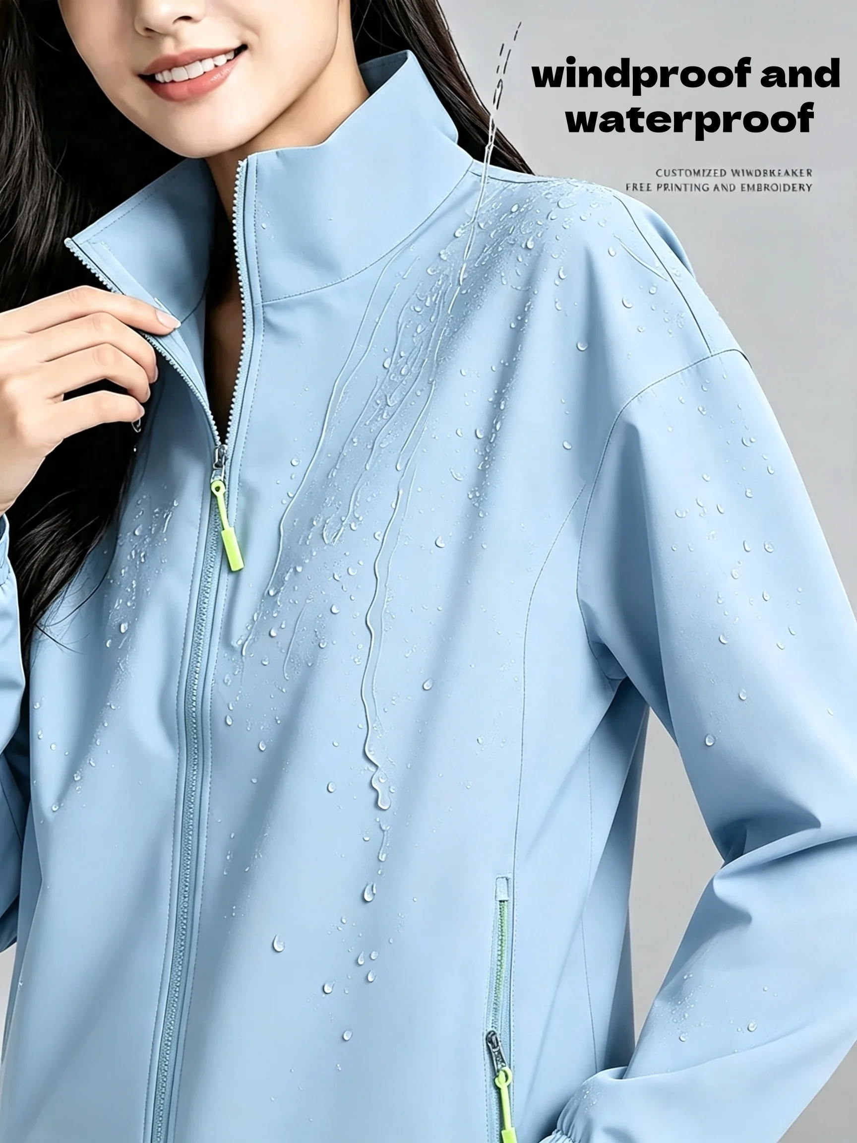 2026new high-end brand men's women's long sleeve zipper jacket autumn fashion exquisite Embroidery waterproof wear-resistant top