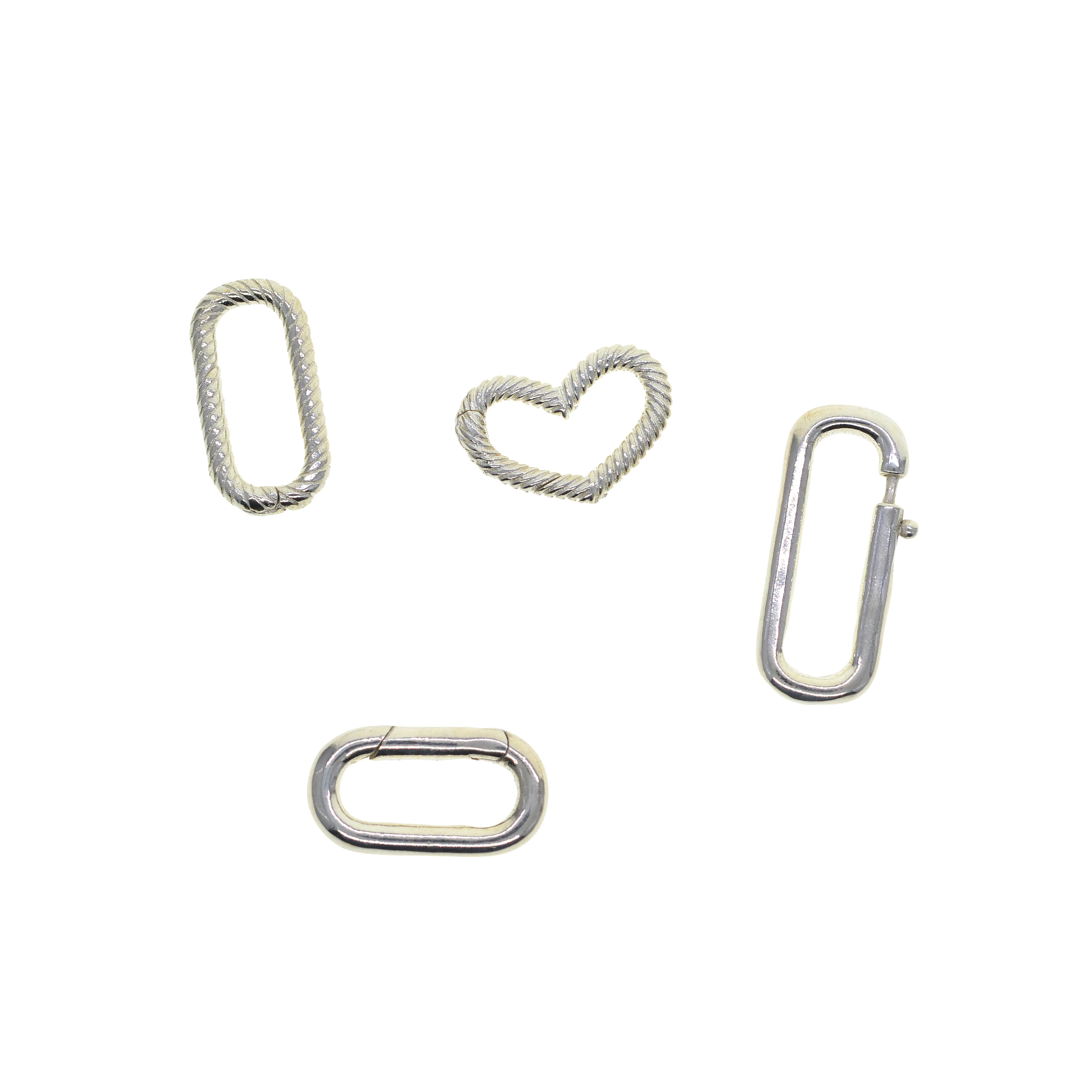 simple and stylish Korea Small  Round Oval snap spring load clasp chain Pearl necklace bangle DIY