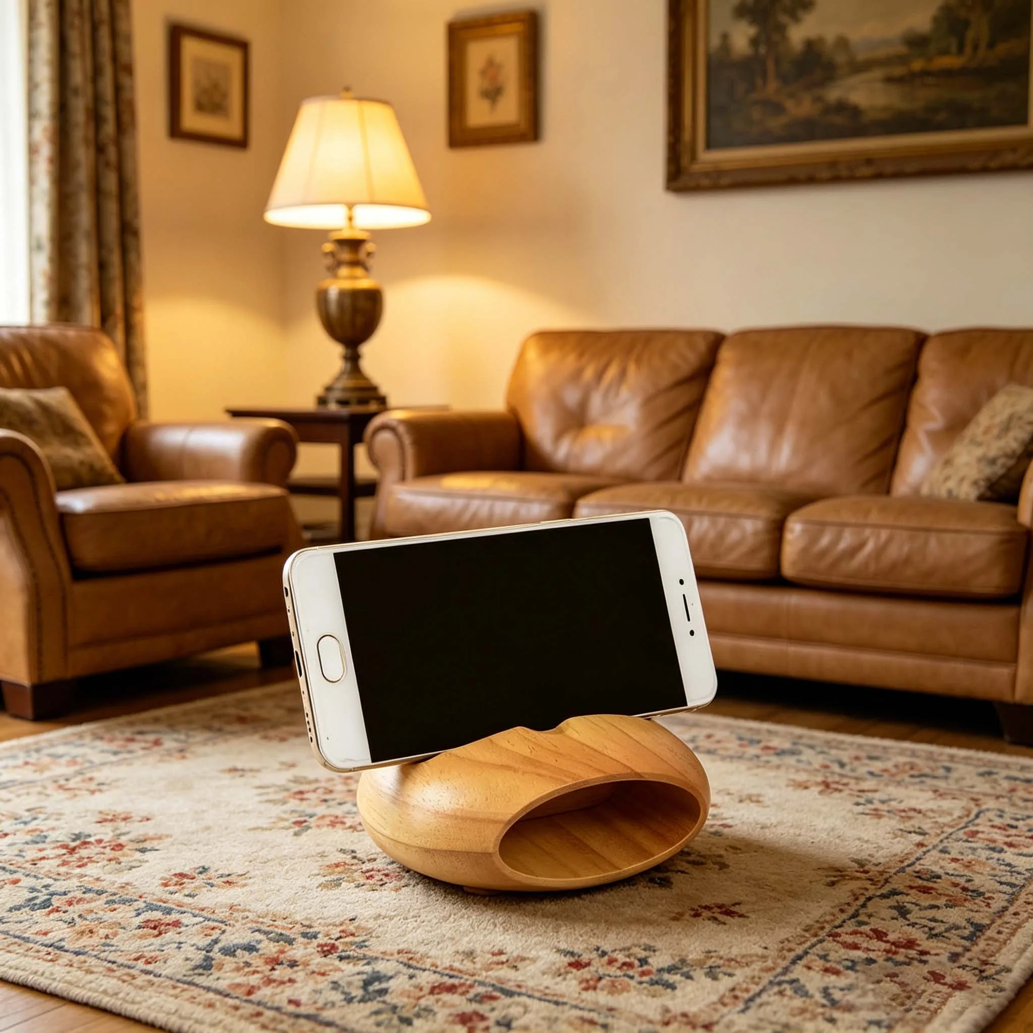 Pen Stand Wooden Portable Organized Desktop Sound Amplifier Cable Home Phone Holder Office Anti Slip Universal Charging