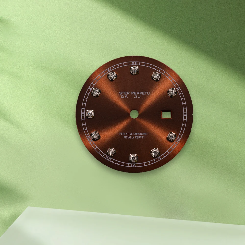 24.5 مللي متر S شعار الماس الهاتفي NH05 الطلب القهوة الملونة الهاتفي لا الأيدي صالح NH05 حركة لا مضيئة ساعة تعديل الملحقات