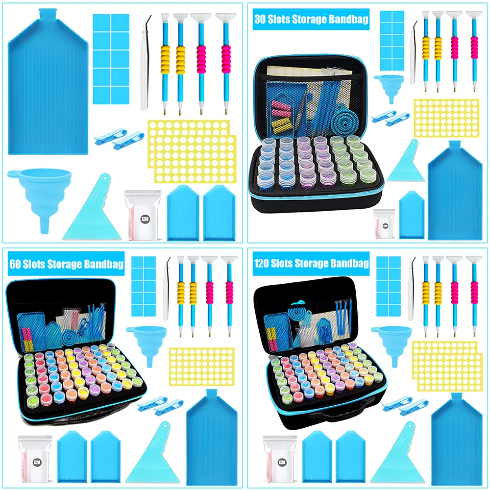 

Diamond Painting Suitcase Accessories Kit with Storage Bottles Pen Trays Tools Set, for 5D DIY Diamond Art Accessory