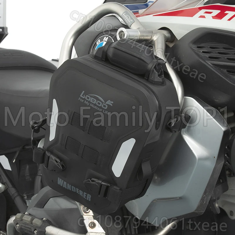 

LOBOO 1 Pair Motorcycle Travel Quick Dismantling Waterproof Bilateral Saddle Bag ReflectiveWaterproof Airbag Anti-drop Side Bag