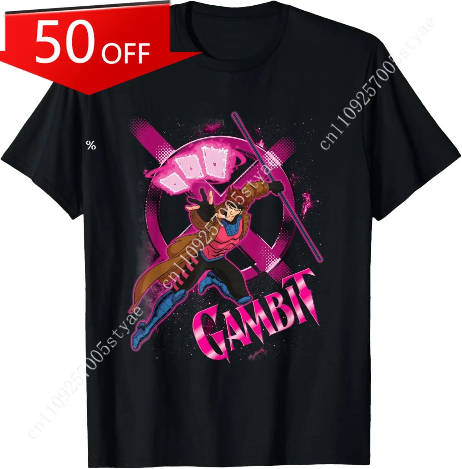 

Marvel X-Men Gambit Throwing Cards Epic Shot T-Shirt