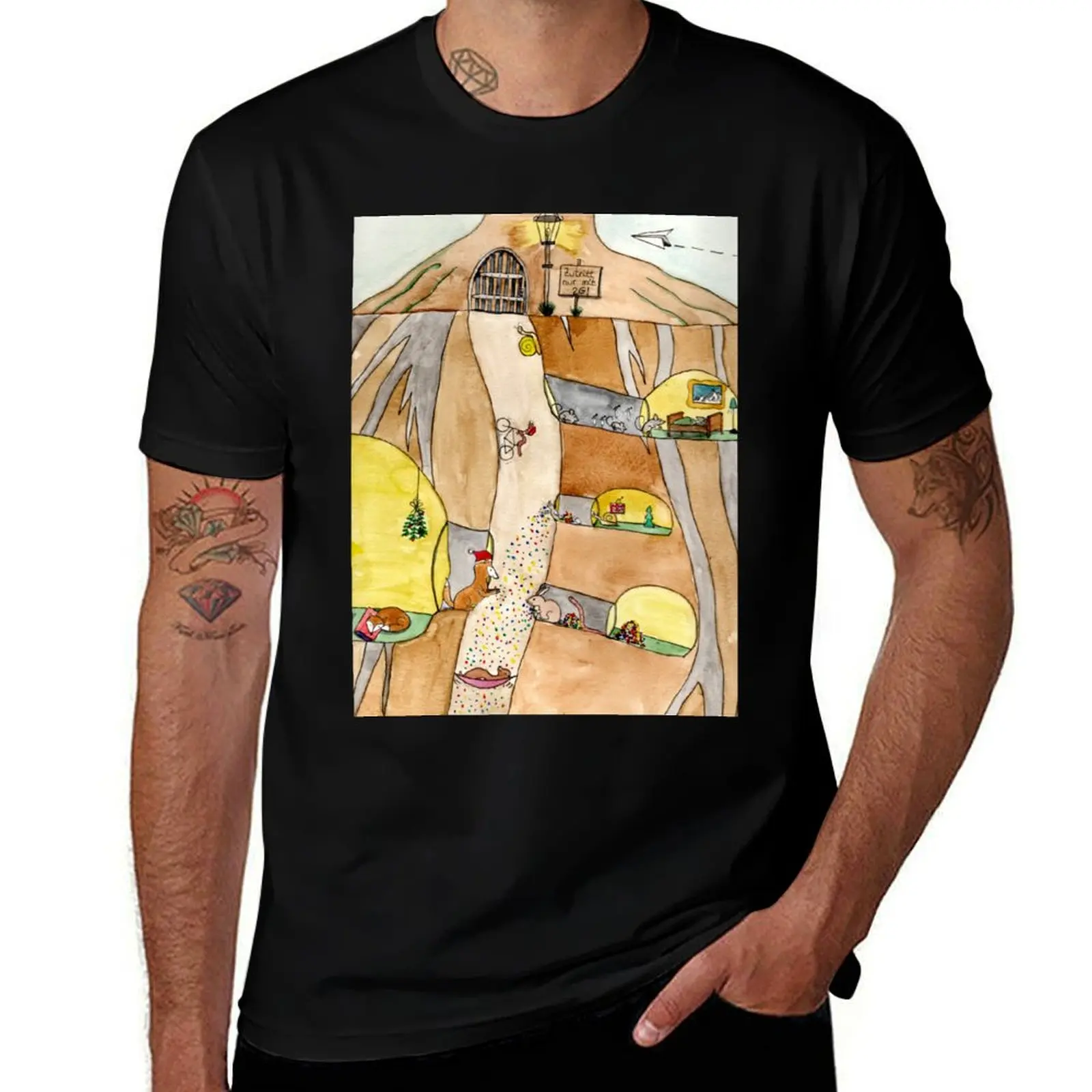 Confetti in the Hammock - The Secret Life of Forest Animals T-Shirt Odor Resistant Short Sleeve Top