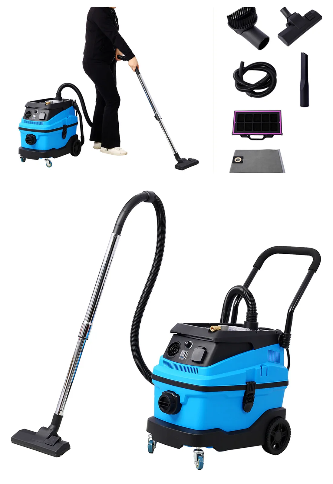 

Пылесос для сухой и влажной уборки 3-в-1, 8 галлонов, 6 л.с., для дома и мастерской