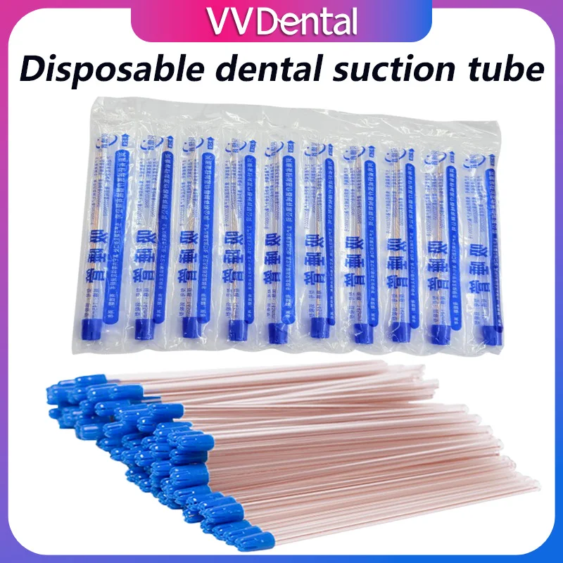 VVDental Disposable Dental Saliva Ejector Suction Tube 100pcs PVC Aspirator for Oral Care Blood Suction Dentistry Clinic Tool