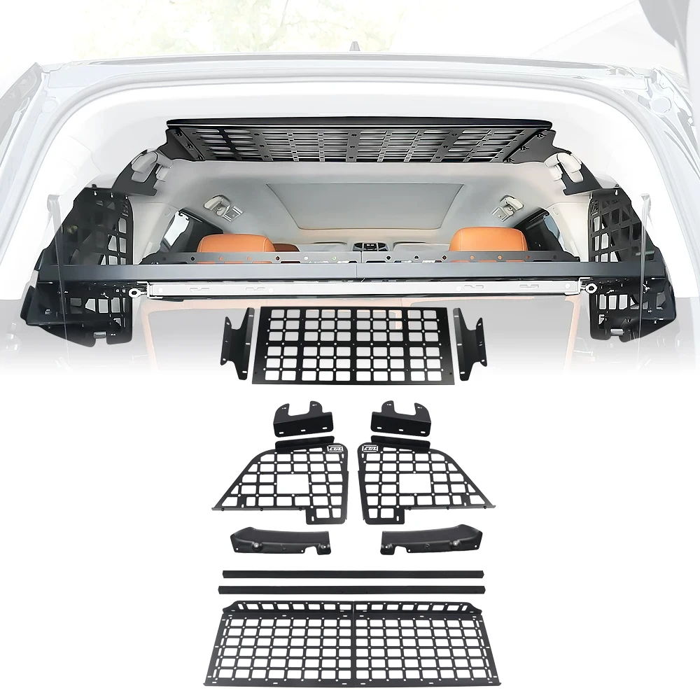 For GWM Tank 500 7 Seats 2022-2026 Camping Debris Modular Shelf Organizer Luggage Storage MOLLE Panel Rear Trunk Alumunim