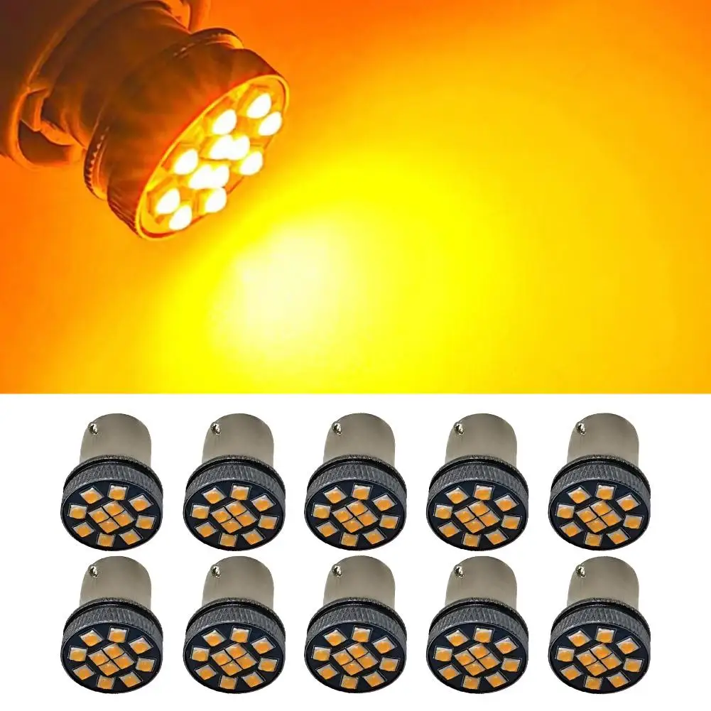 

P21W BAY15D 1156 1157 7440 3157 T20 Orange LED DRL Turn Signal Parking Light Bulbs For Car Truck