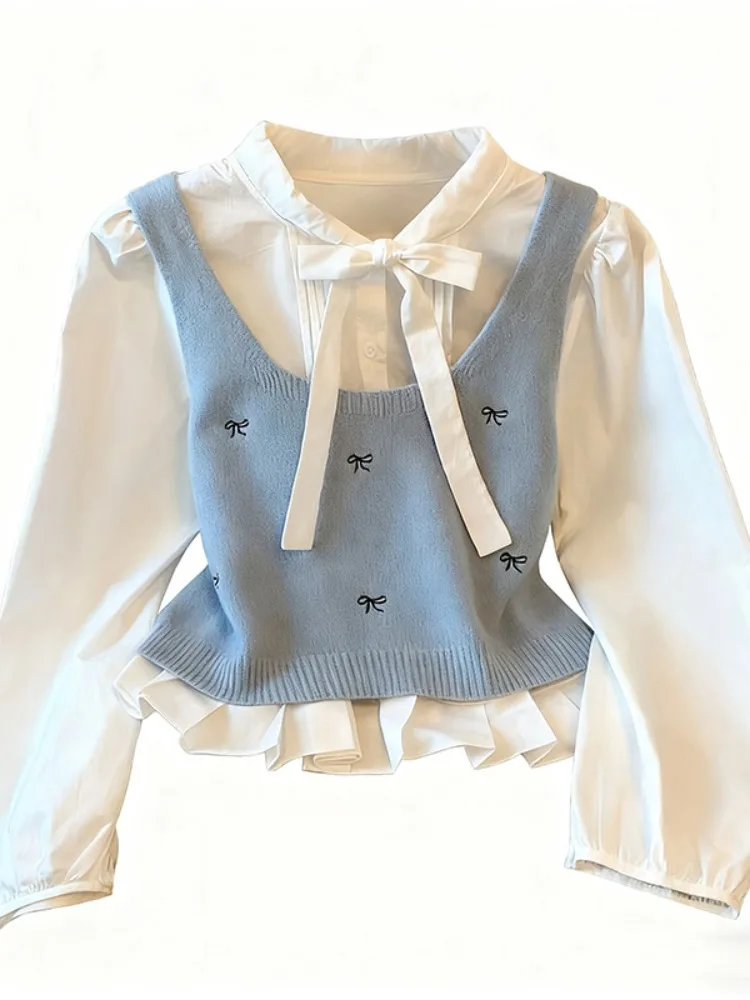 أوصى الشراء الذاتي المطرزة عقدة محبوك سترة طويلة Sve irt قطعتين مجموعة النساء ort Sle فضفاضة تناسب #5