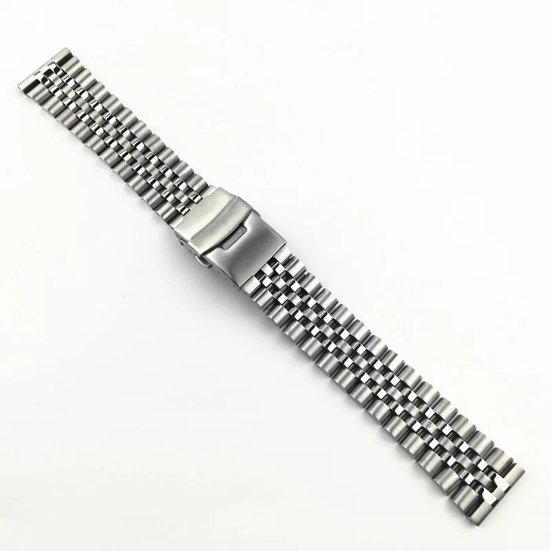 18mm 19mm 20mm 21mm 22mm 23mm 24mm Solid Stainless Steel Watch Strap Safety Folding Buckle Band for Universal Watch Accessories