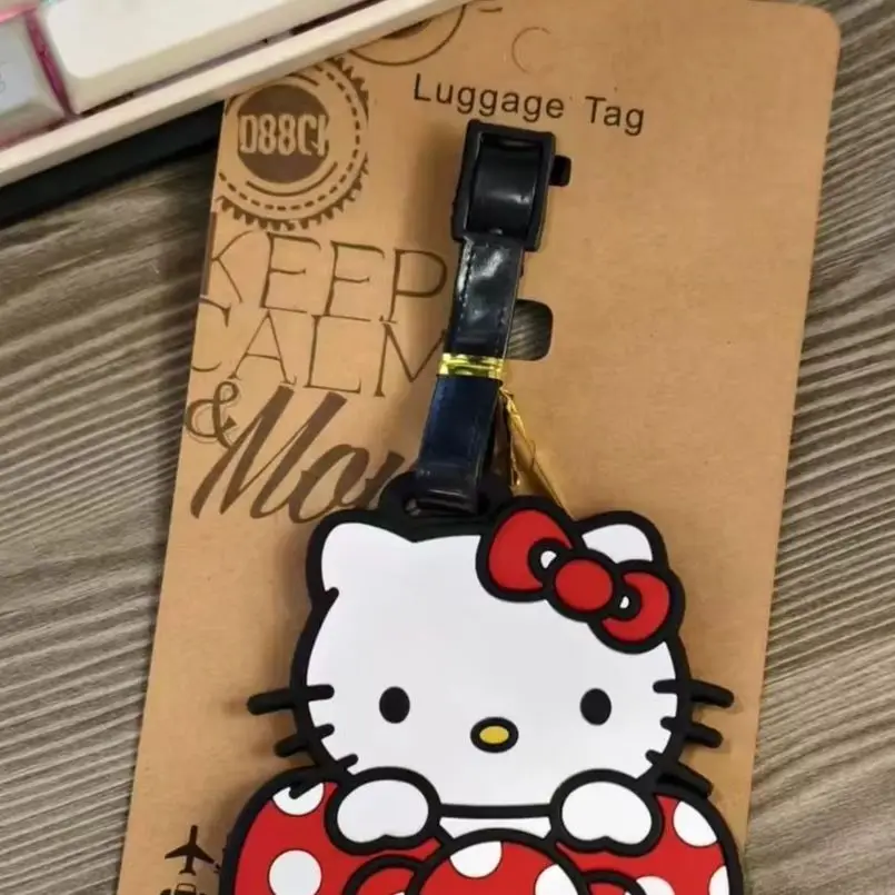 Storage Bag Pendant Sanrio Hello Kitty Luggage Tag Suitcase Id Address Holder Baggage Boarding Tags Portable Label Travel Access