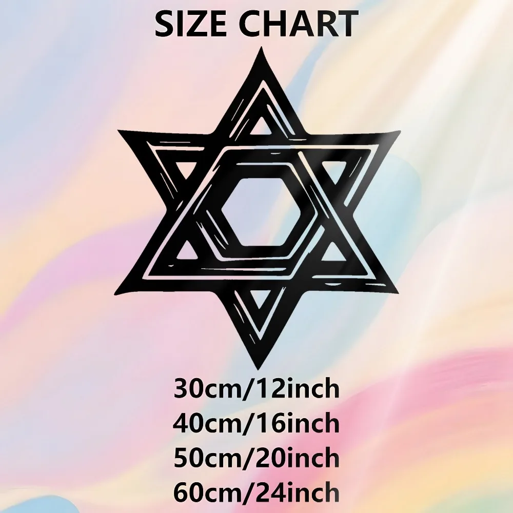 CIFBUY Iron Wall Art Star of David Metal Sculpture Rustproof Hanging Plaque Modern Horizontal Home Office Decor Sign view 4