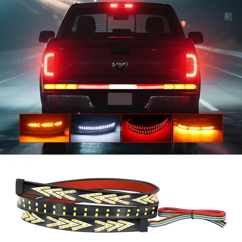 Barra de luz LED Flexible Universal para puerta trasera, 1 Uds., 12V, para camionetas, remolques y SUV, freno, marcha atrás e impermeable
