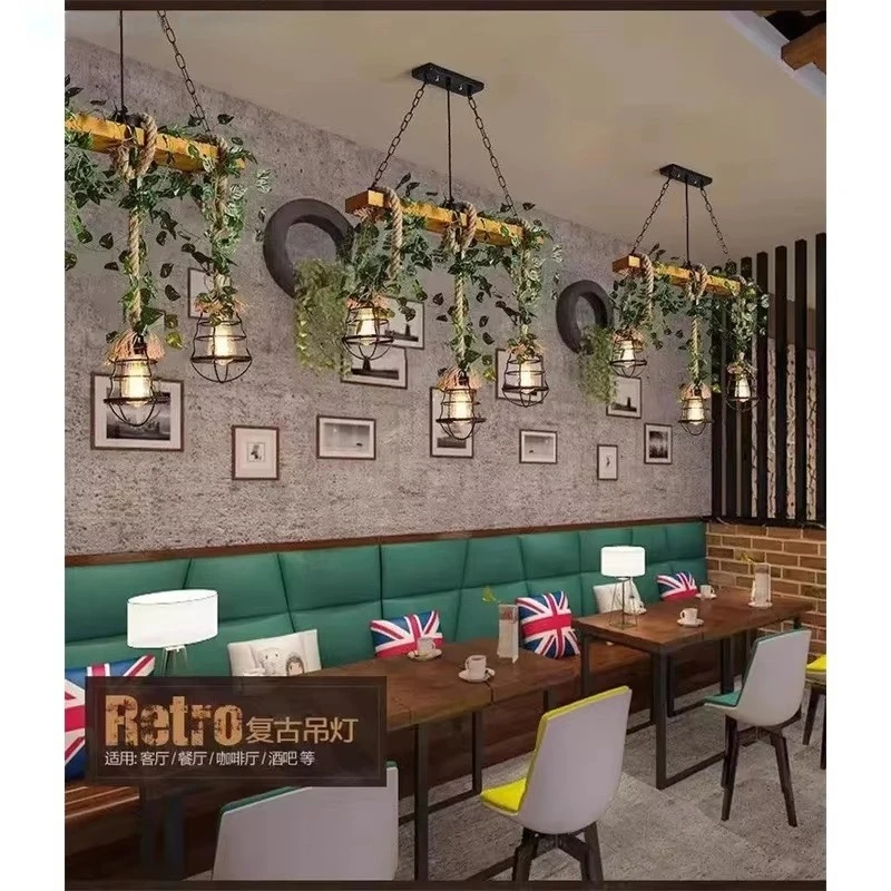 American Country Pendant Lamp Retro Creativity Plant Music Restaurant Cashier Counter Bar Cafe Milk Tea Shop Chandelier