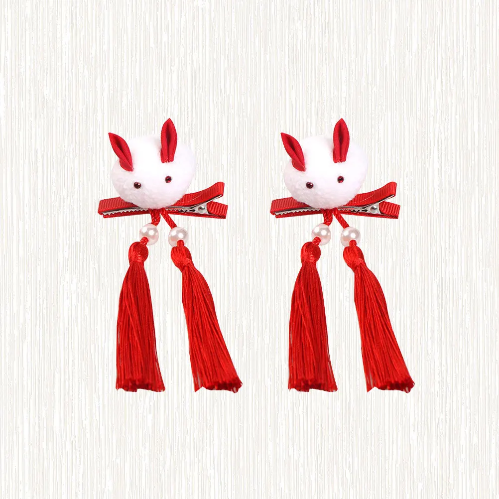 

1Pair Chinese Style Hair Clips Decorative Tassel Pins for Girls Hanfu Outfits Festival Daily Use Cute Kids Hair Accessories