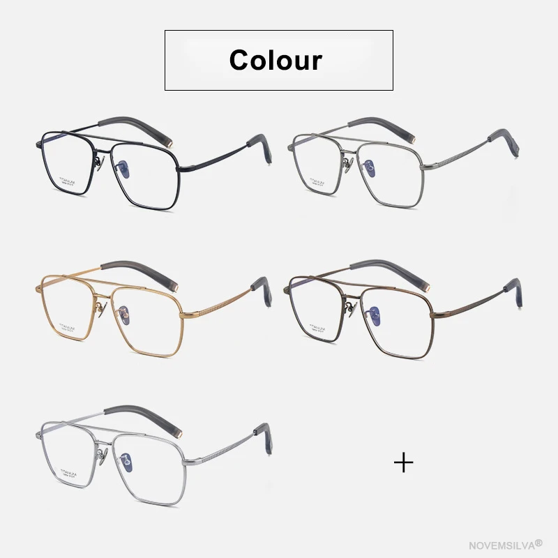 USD Brand Reproduction Pure Titanium Double Bridge Glasses Frame Oversize 150mm Men Big Face Eyeglasses Fashion Luxury Eyewear view 6