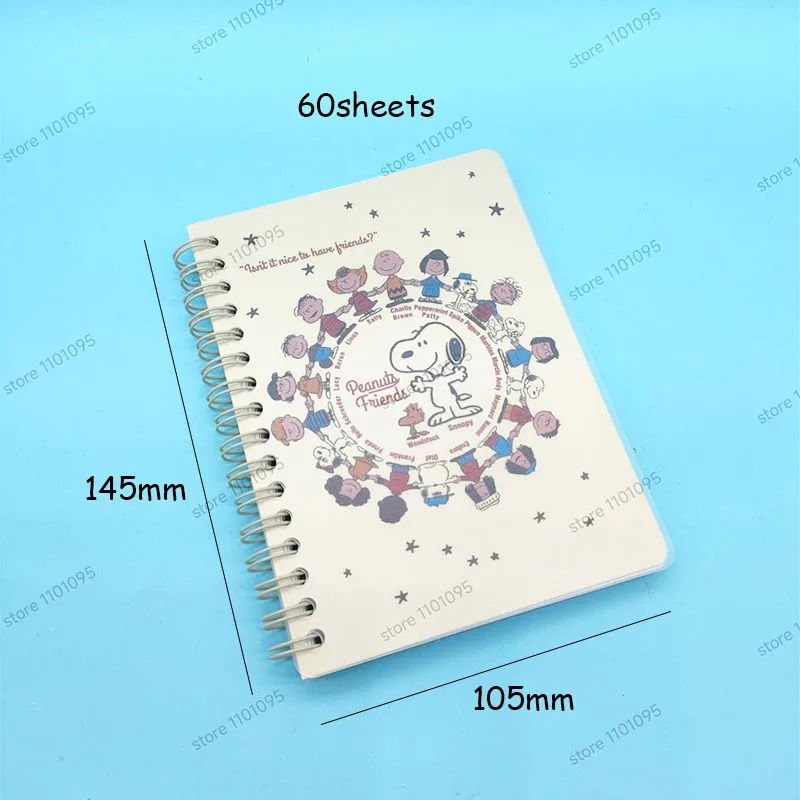 Cute Snoopy Coil Notebook A6 Portable Notepad Planner PP Cover Kawaii Stationery Birthday Gift Office School Supplies