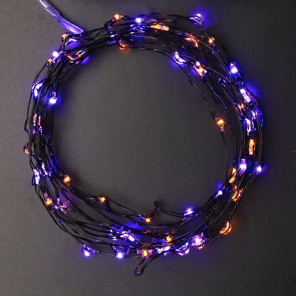 100/200LEDs 8Modes Black Wire String Light Halloween Purple Fairy String Light Indoor Wedding Christmas Garland Party Decoration