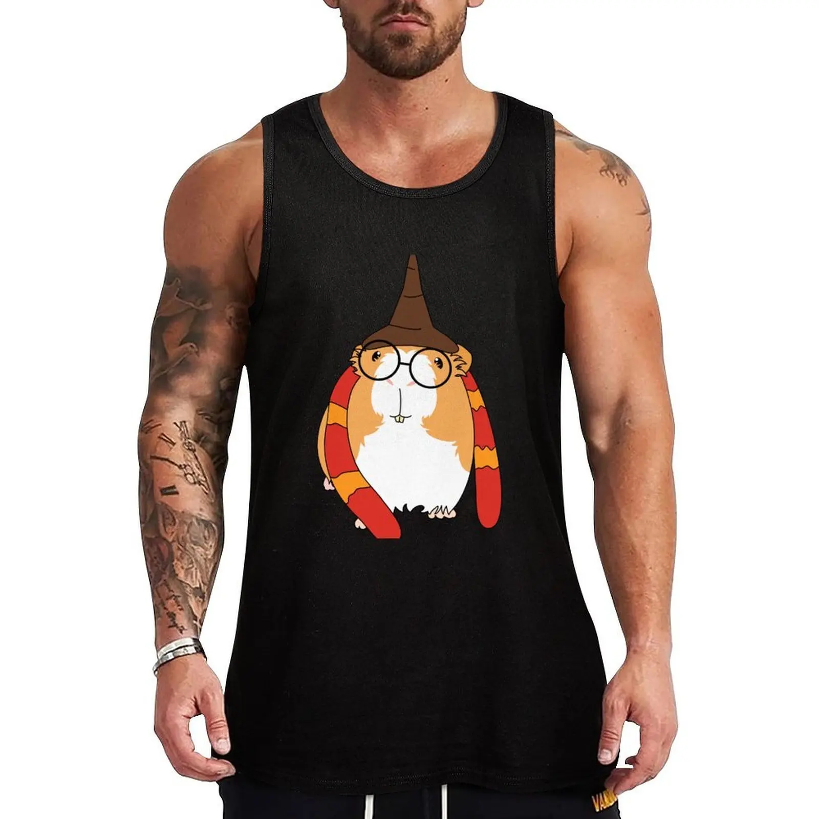 Guinea Pig Wizard Halloween Costume Tank Top Everyday Casual Tank Top Lightweight Loose Shirt