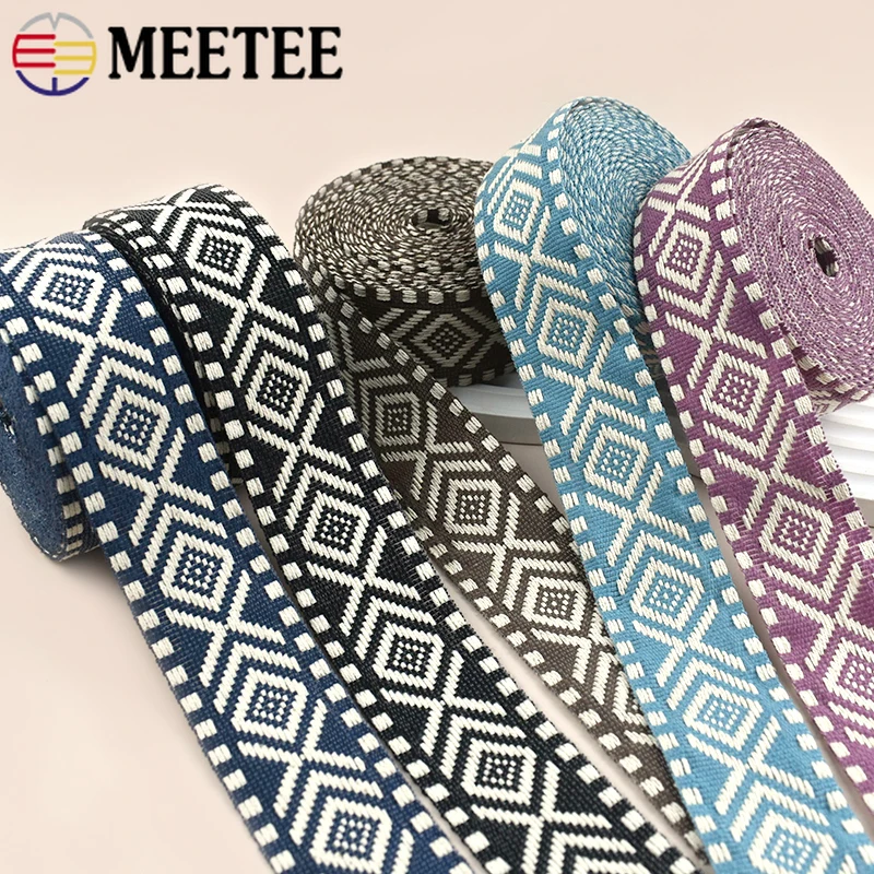 

2/5Meters Meetee 38mm Jacquard Webbing Tape Ethnic Ribbon Band Sewing Clothes Bag Belt Garment Decor Bias Binding Accessories
