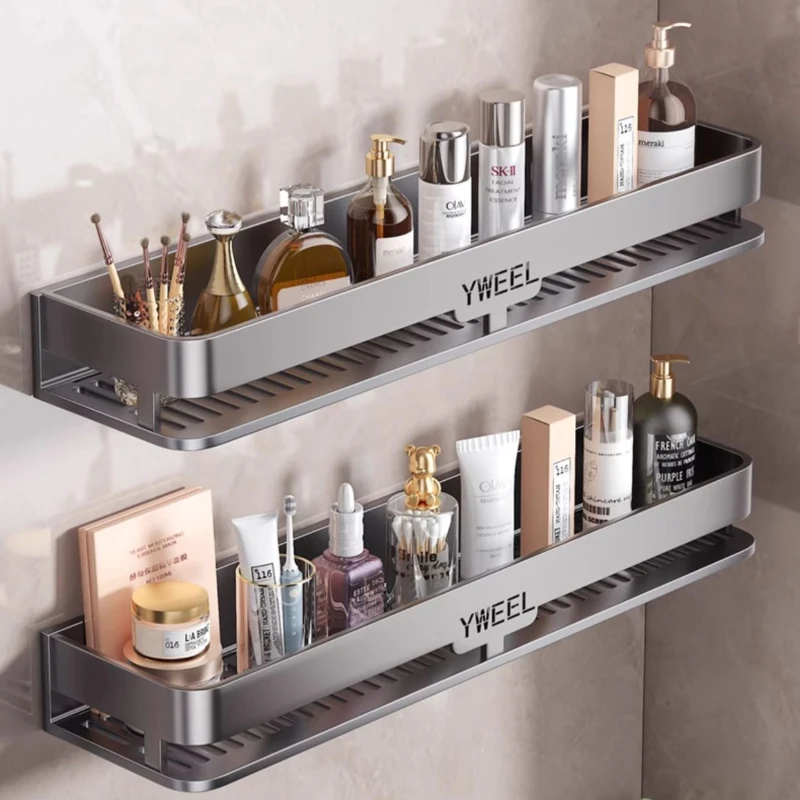 

Bathroom Storage Rack No Drill Shelves Wall Mount Corner Shelf Shampoo Bottle Organizer Bathroom Kitchen Accessories