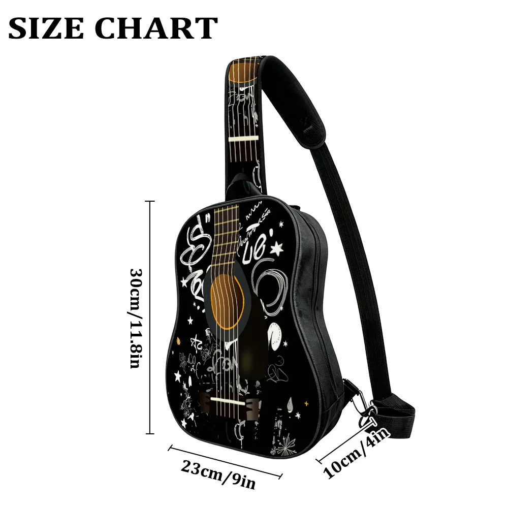 Dreams Men's Guitar Chest Bag, Sling Bag,  Music Lover Sling Crossbody Bag with Inner Pocket, Concert Use
