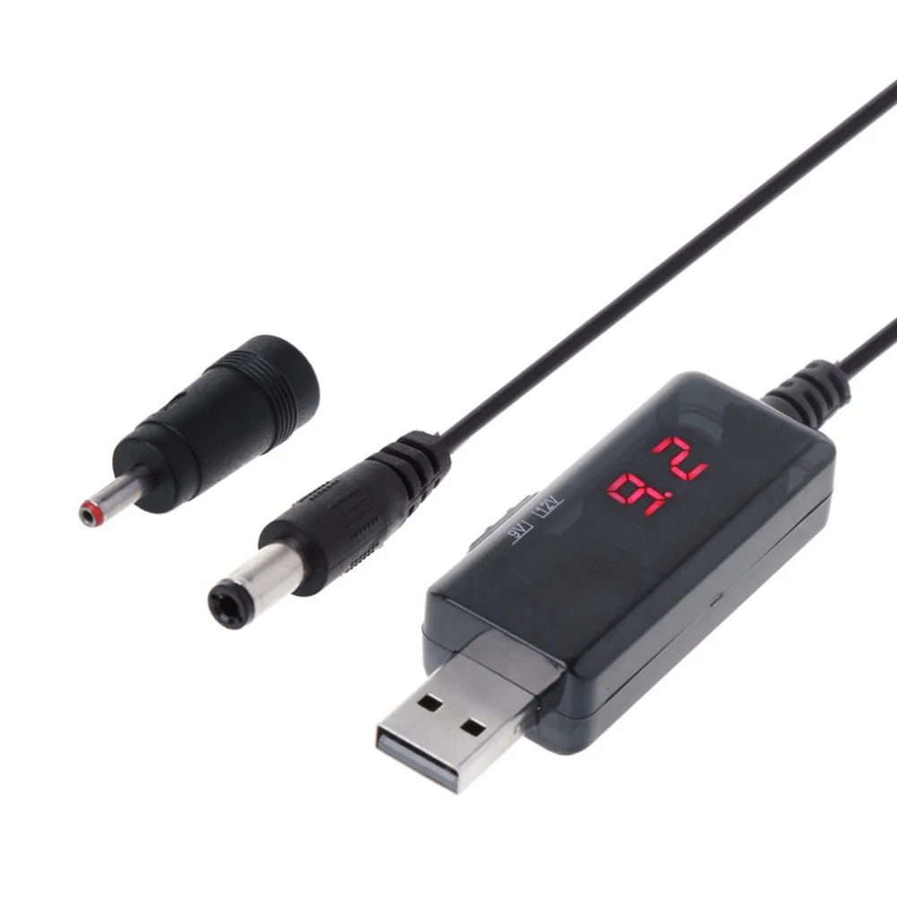 DC 5V To 9V 12V USB Boost Converter with 3.5x1.35mm Connecter Power Regulator Line LED Digital Display for Power Supply Charger