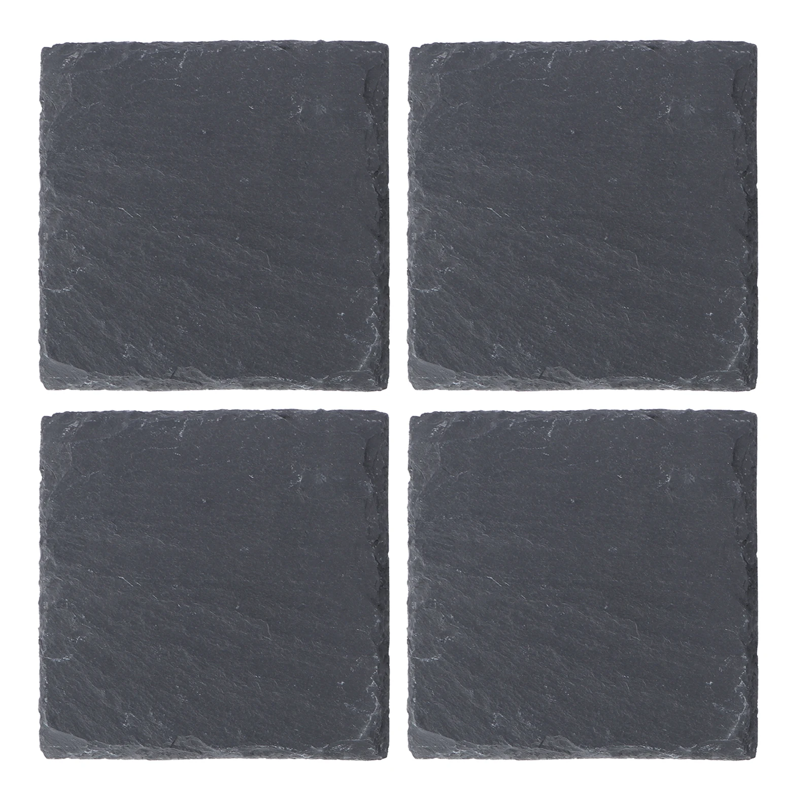 

4 Pcs Black Natural Coasters 10x10cm Anti Slip Hot Pad for Cafe Home Restaurant Table Protection Glass Drink Coaster