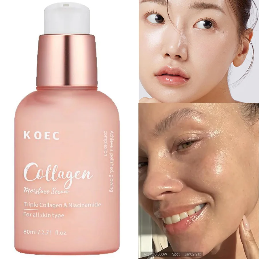 Face Lifting Facial Essence Triple Collagen Complex Face Serum for Anti-Aging Firming Nourish Dull Skin Glow With Niacinamide