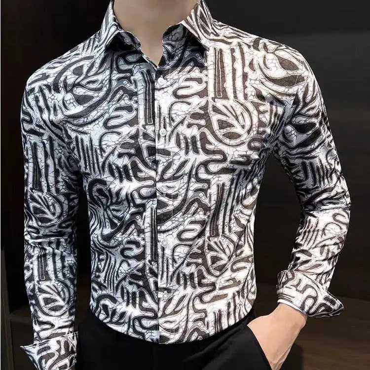 

Новинка 2025 года, осенняя рубашка с цветочным принтом в корейском стиле, кардиган с лацканами и длинными рукавами, модный и универсальный повседневный топ