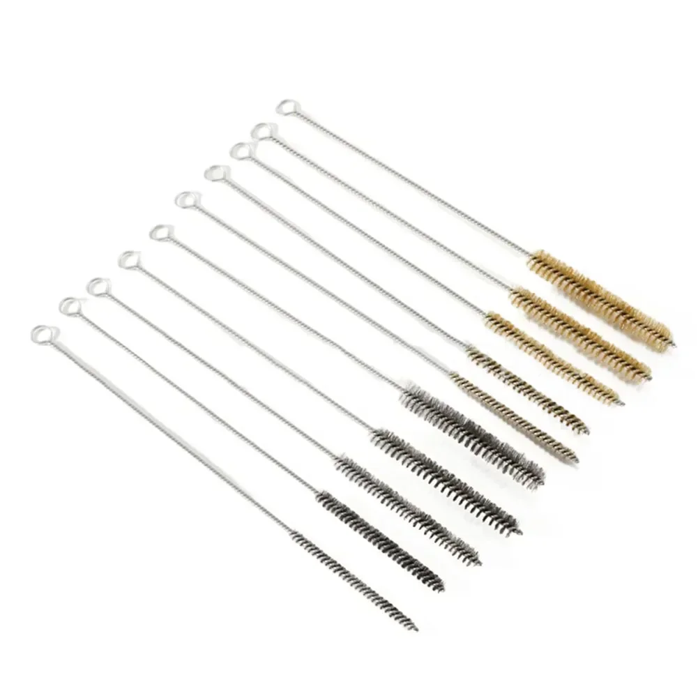 

5/10 шт. набор щеток для чистки, нержавеющая сталь, латунный цилиндр, проволочная трубка, щетка для чистки труб, распылители краски, щетка для чистки