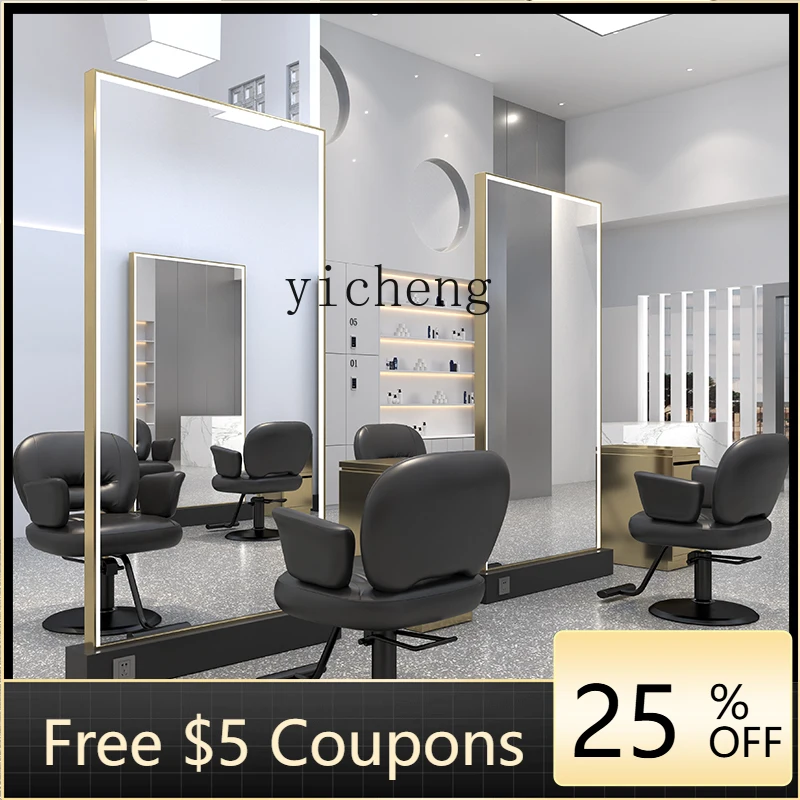 

ZSJ barber shop mirror table fashion barber shop single and double-sided mirror hair salon special wall-mounted