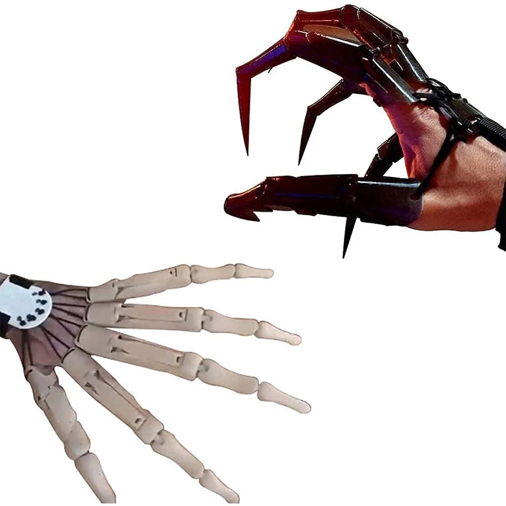 

Articulated Hand Fingers Halloween Finger Gloves with Flexible Joint Halloween Party Dress Cosplay Costume Decoration Horrible