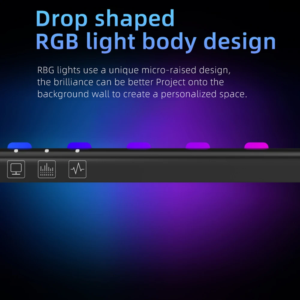 LED منحني رصد ضوء بار 60 سنتيمتر منحني شاشة كبيرة مصابيح تعليق للزينة RGB خلفية جو لمبة مكتب رصد ضوء بار