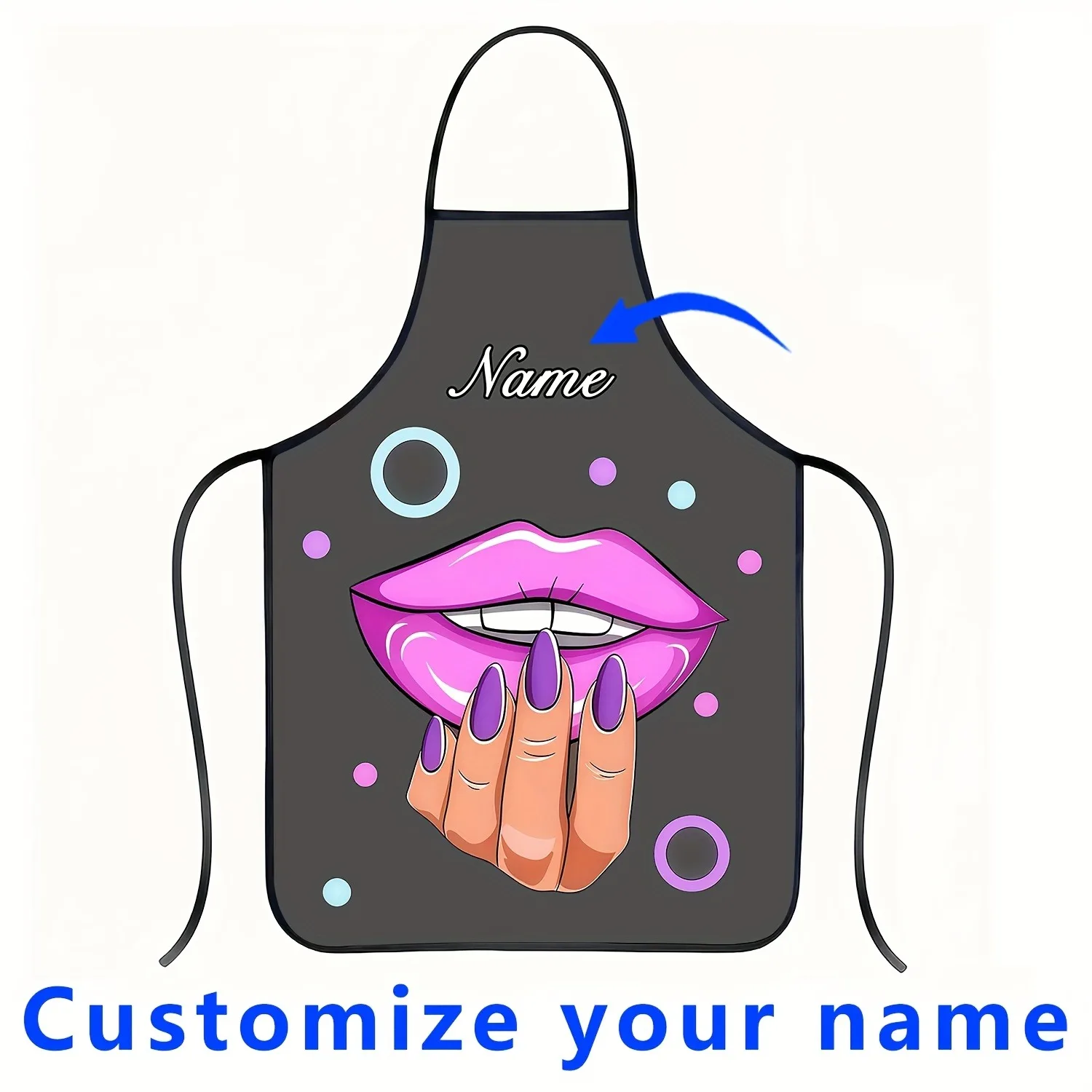 Custom Name Pattern Chef Hat Cooking Apron for Women Men Unisex Bib Kitchen Cooking Tablier Cuisine Chef Baking