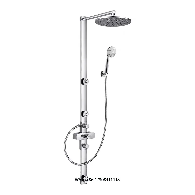 Chrome Brass Thermostatic Shower Mixer 3 Body Jet Spray and Air Mix Rain Shower Tubs and Hotel Shower Taps