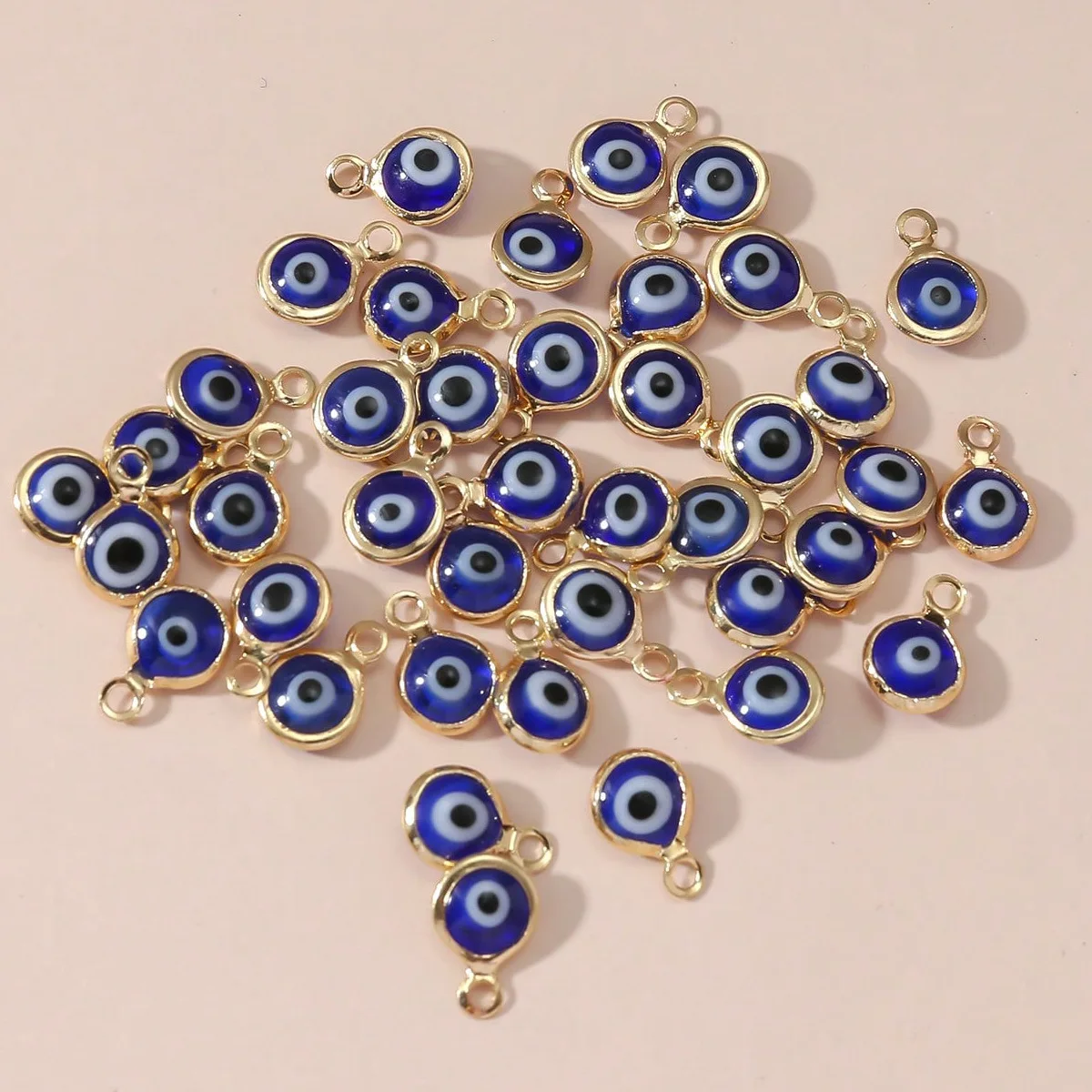 40pcs/lot LUCKY EYE Evil Eye Golden/Silvery Color Tone Charms Connectors Beads for DIY Bracelet Bangle Jewelry Accessories