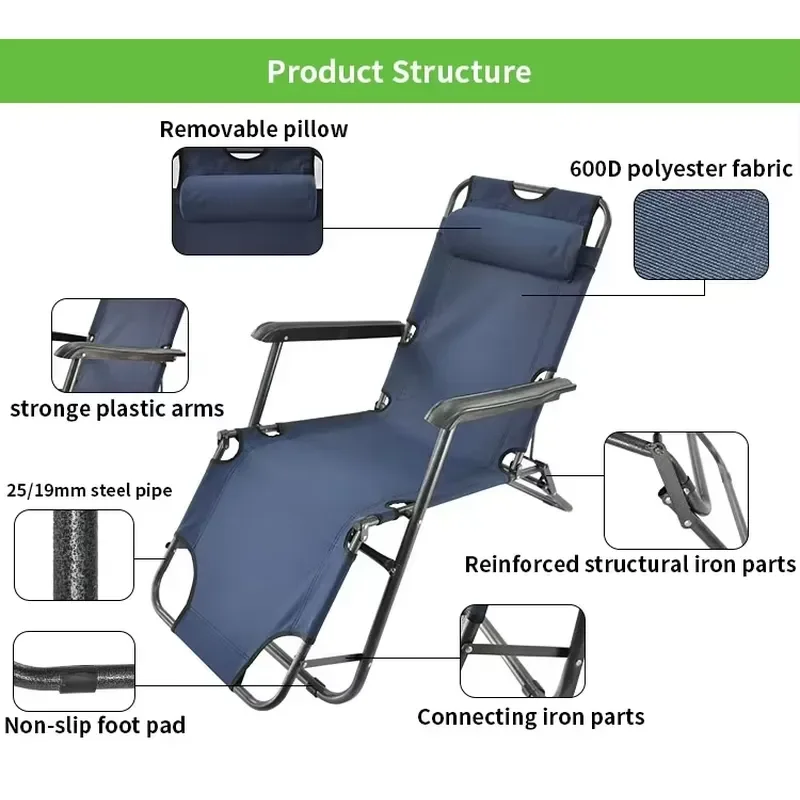 for Zero Gravity Reclining Foldable Camping Lounge Chair with Footrest Durable Steel Fabric Outdoor Beach Courtyard Hospital