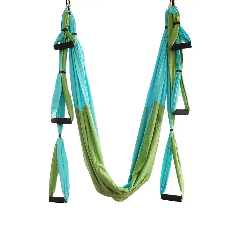 

6-Hand Anti-Gravity Aerial Yoga Hammock Set Double Color Nylon Fabric and Silk-Flying Yoga Experience Outdoor Swing Hammock