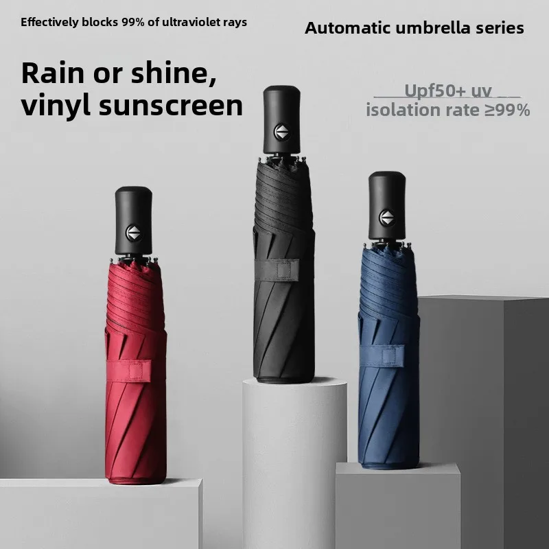 Fashion Large Travel Umbrella, Heavy Duty Windproof Waterproof Umbrella, Fully Automatic Open And Close Golf Umbrella, UPF50+ UV
