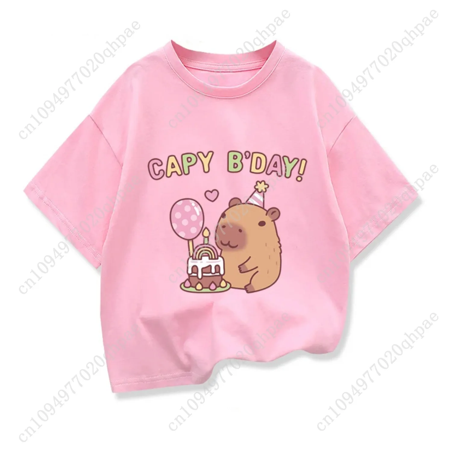 ملابس صيفية للأطفال مع طباعة كابيبارا اللطيفة للأطفال على الطراز الياباني بأكمام قصيرة تي شيرت بتصميم ملابس أعياد الميلاد للأطفال هدايا