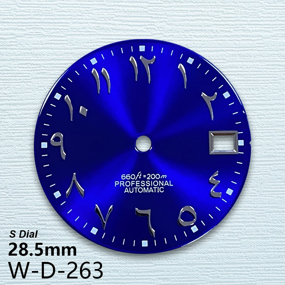 Esfera árabe con logotipo S de 28,5mm, accesorio de reloj compatible con NH35/NH36/4R/7S, movimiento automático japonés, 3/3.8/4