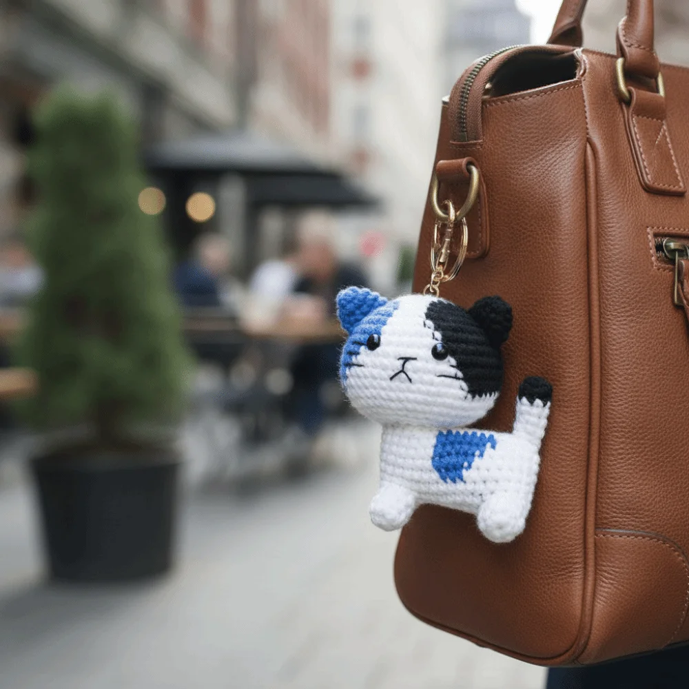 Cartoon Pig Handmade Crochet Key Ring Wool Knitting Rabbit Mini Knit Mouse Pendant Fun High Quality Cat Pendant Keychain