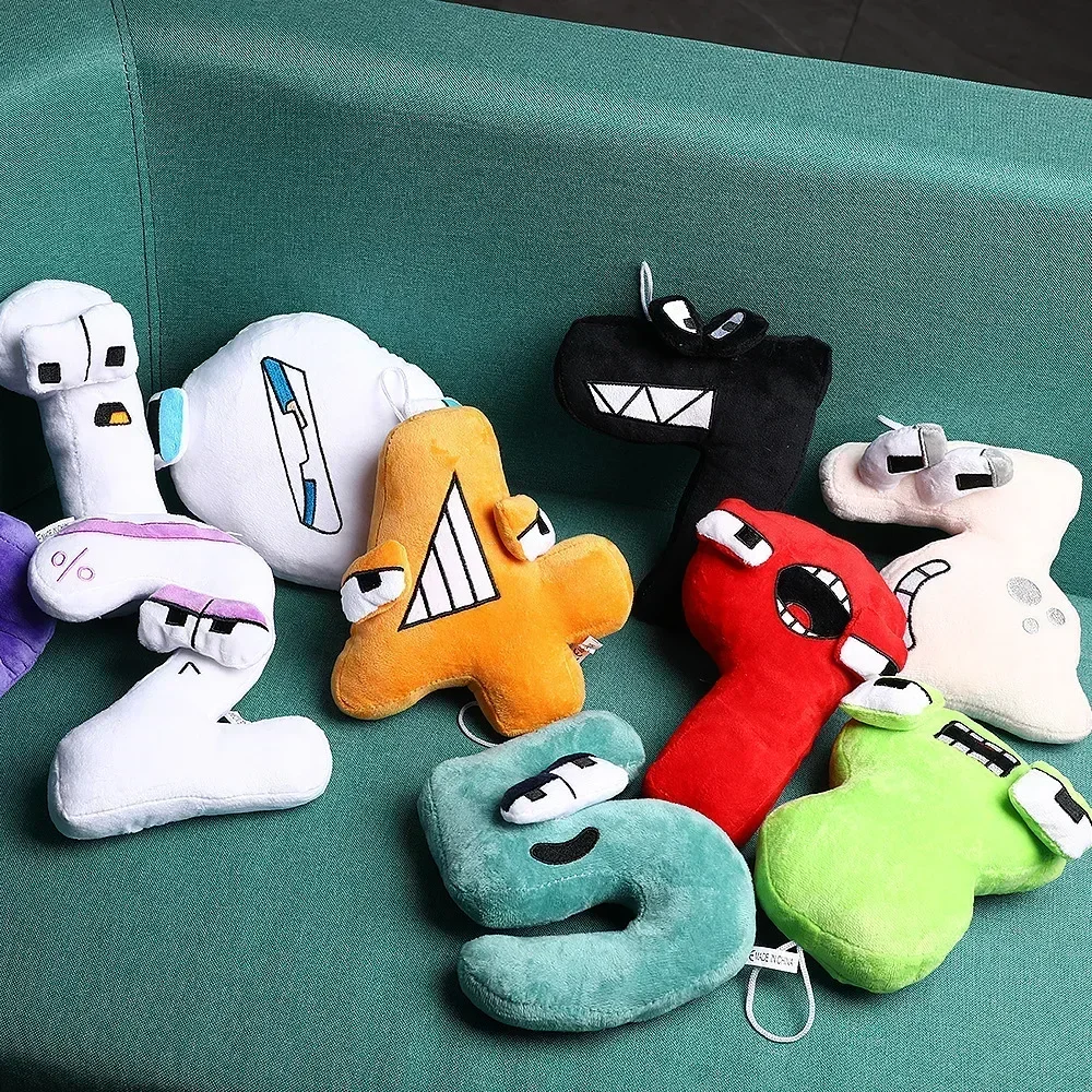 10pcs Alphabet Lore Plush Toys 0-9 Number Stuffed Animal Dolls Kids Children Educational Plushies Figure Christmas Birthday Gift
