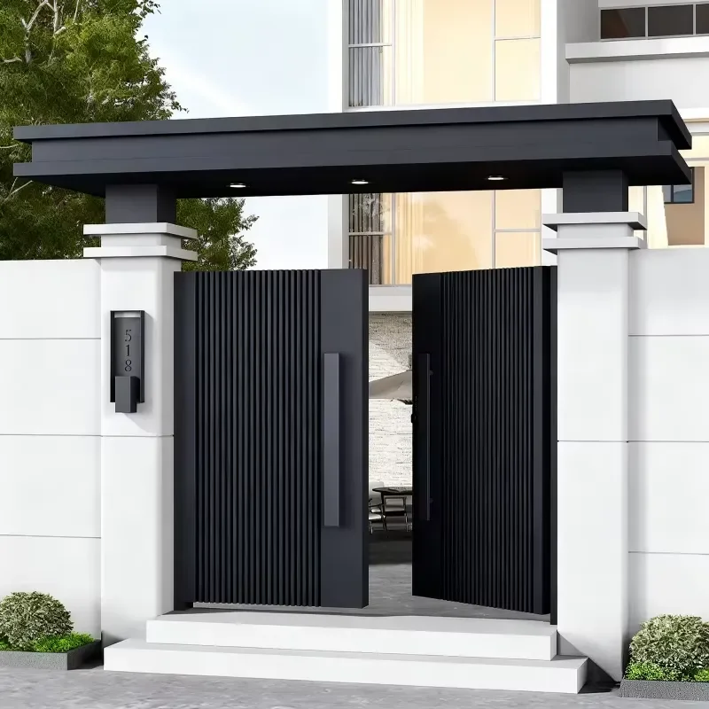 Exterior Door Villas Iron Gates Aluminum Fence Privacy Gates Sliding Swing Gate for Home Garden
