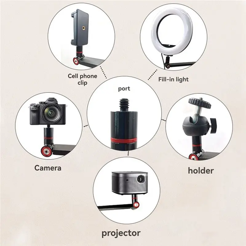 ABRI-Camera Gimbal Stand Aluminum Alloy Desktop Stand Desktop Projector Bracket For Camera Live Streaming