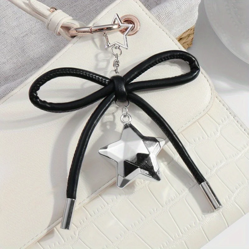 Dark Style Couple Butterfly Bow Star Heart Pendant Keychain