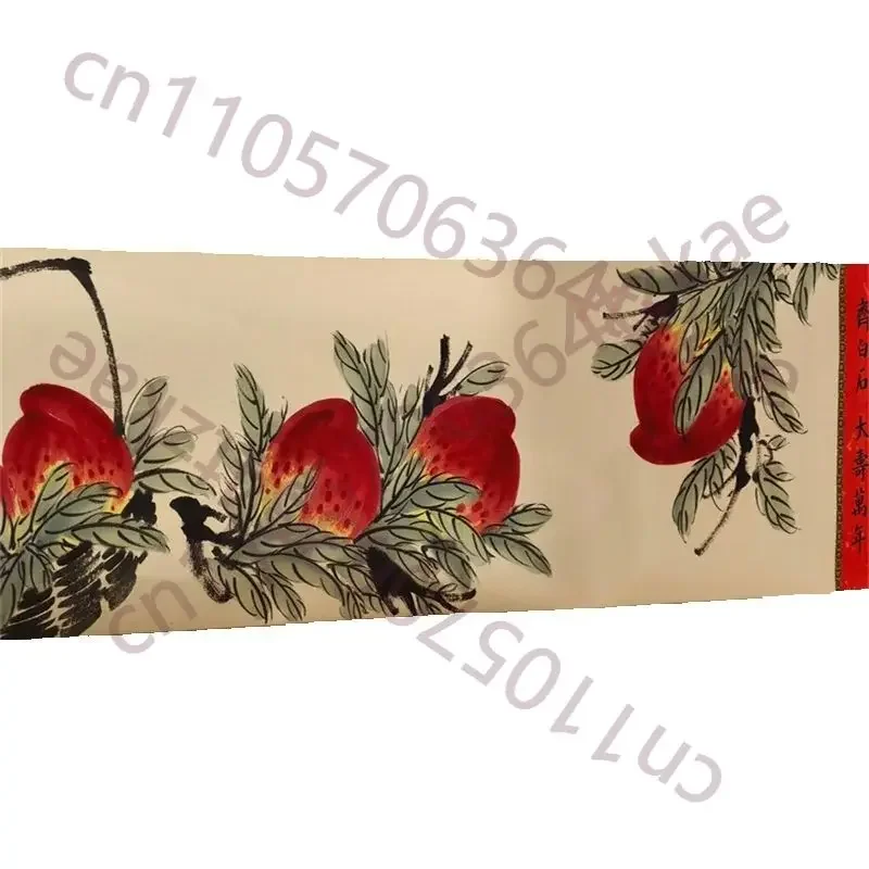 Qi Baishi's Longevity of Ten Thousand Years Traditional Chinese Old LongScroll Painted Artwork for Home Decor collection